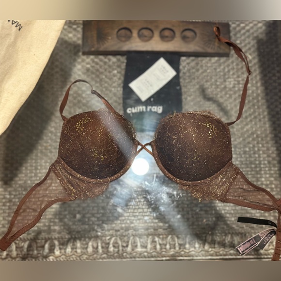 Victoria’s Secret®️ BOMBSHELL™️Brown Lace & Mesh Bra Size 36B - Picture 12 of 14